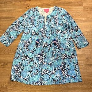 Lilly Pulitzer Blue and White Patterned Dress